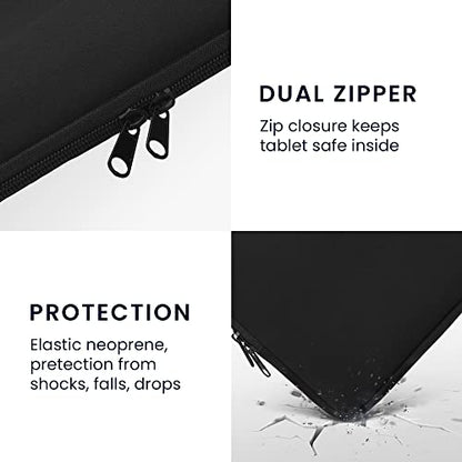 kwmobile Neoprene Pouch Compatible with 9,7"-11" Tablet - Universal Sleeve Case Cover with Zipper for Tablet - Black - color: black, size: 9,7"-11" Tablet