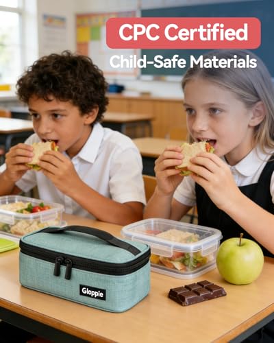 Gloppie Little Lunch Bag Small Insulated Lunch Box for Women Kids Lunchbox Mini Lunchbag Portable Cooler Bags Petty Lunch Pail Reusable Snack Container, Green - color: Green