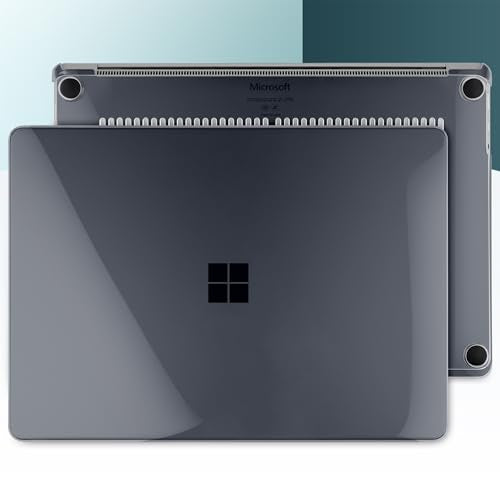 Batianda Premium Case for Surface Laptop 13.8 Inch 2024-2026, Crystal Black | Fits Surface Laptop 7th/8th for Business 1.2mm Lightweight Ultra-Slim Hard Shell with Keyboard Cover & Screen Protector - color: Crystal Black