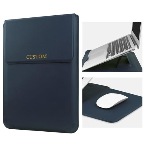 Personalized Name Initials Laptop Sleeve Case with Stand for MacBook Air 13 inch A3240/A3113/A2681/A2337/A2179/A1932 M4 M3 M2 M1 Pro A2338/A2289/A2251/A2159/A1989/A1706 for Surface Pro 11/10/9,Blue - color: Blue, size: 13-13.3 inch