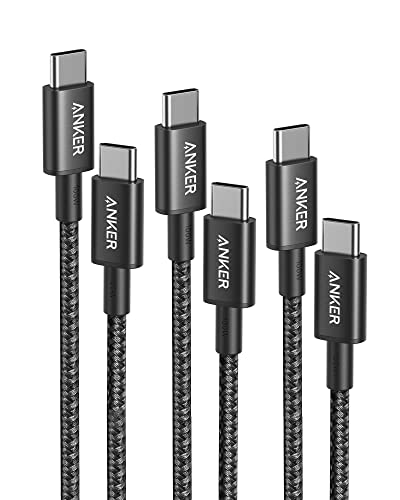 Anker USB C to USB C Cable, Type-C Charging Cord Fast Charge(100W), for iPhone 17/17 pro, MacBook and More (1, Black, 3.3FT+6FT+10FT) - color: Black, size: 3.3FT+6FT+10FT