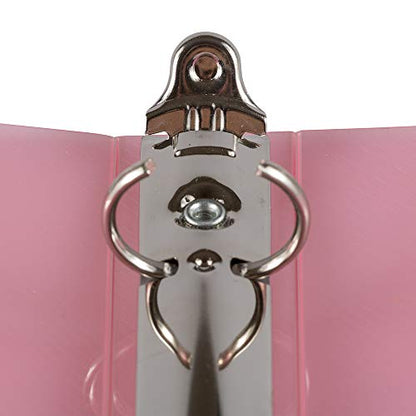 JAM PAPER Plastic 0.75 inch Binder - Pink 3 Ring Binder - Sold Individually - color: Pink, size: 0.75 inch