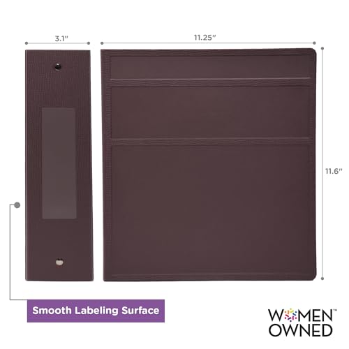 Carstens 3-Inch Heavy Duty 3-Ring Binder - Side Opening, Plum, Durable Plastic, Precision No-Gap Rings, Waterproof Cover, No Pockets, Holds 400 US Letter Sheets, BPA-Free, Made in USA (1711-3R) - color: Mulberry, size: Individual