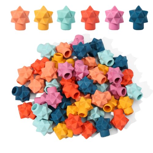 Mr. Pen- Pencil Top Erasers, 48 Pack, Latex-Free | No-Smudge Cap Pencil Erasers for Precise Erasing, Kids, Teachers, Studying Supplies - color: Vintage, size: 48 Pack