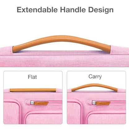 MOSISO 12.9 inch Tablet Sleeve Case for iPad Pro 13 M4 & iPad Air 13 M3 M2, iPad Pro 12.9 M2 M1 6/5th with Magic Keyboard&Smart Keyboard Folio, Side Open Carrying Bag with 4 Zipper Pockets, Pink - color: Pink, size: 12.9 inch