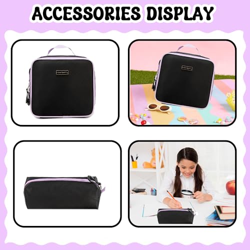 Meetbelify Rolling Backpack for Girls Boys Backpacks with Wheels Kids Carry on Luggage for Girls Boys - color: Girl Black Purple