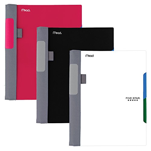 Five Star Advance Spiral Notebooks, 2 Subject, College Ruled Paper, 100 Sheets, 9-1/2" x 6", Black, Red, White, 3 Pack (38639) - color: 13 Traditional, size: Pack of 3