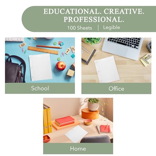 Three Leaf 100 Sheets College Ruled Filler Paper, 1728 Ct. (48 Cases X 36 Filler Paper), Loose-Leaf Sheets For School And Office - color: College Ruled, size: Half Pallet