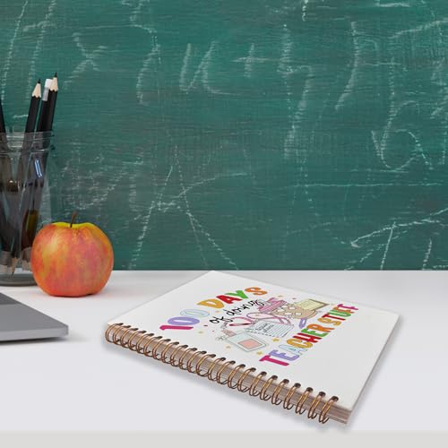 VNWEK Boho Trendy Teacher Spiral Notebook Journal 5.5 x 8.3 Inch, Teachers Appreciation Gifts for Women, 100 Days of Doing Teacher Stuff Colorful Lined Hardcover Spiral Notebook - color: jsj-notebook-8