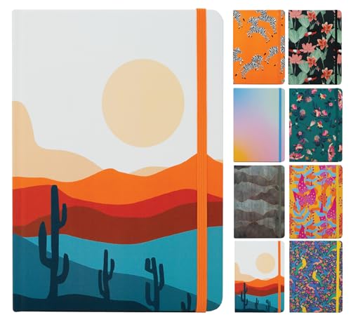 Beatrix & Luca College Ruled Notebook - A5 Journal – Lay Flat with Bookmark and Elastic Band - 160-Pages – 100 GSM Paper - Composition or Diary – Lined Pages - color: desert landscape 1