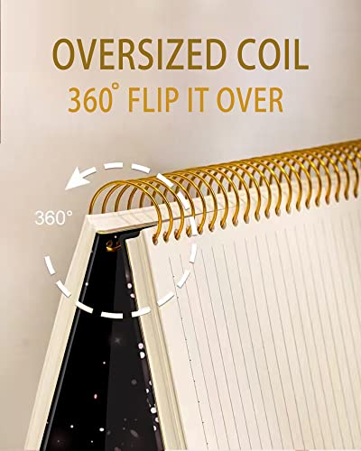 iampanda Spiral Journal Notebook,Strong TwinWire Binding with Premium Paper for Girl Women,Cute 60 Sheets A5 College Ruled NotebookJournal,Perfect for School Office Home Gifts,Rose Gold Falling - color: Rose Gold Falling Glitter