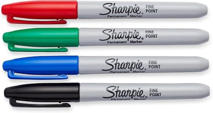 "Sharpie Fine Point Permanent Markers 4/Pkg-Red, Blue, Black, Green"