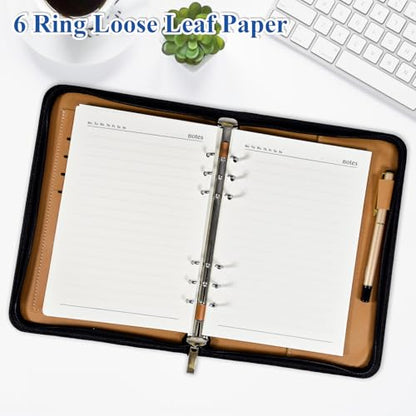 SAYEEC A5 Refill Paper Loose Leaf Lined Paper for A5 Planner Organizer 6 Holes Ring Binder Planner for Journals Notebooks Diaries Inserts, 80 Sheets - color: refillable paper