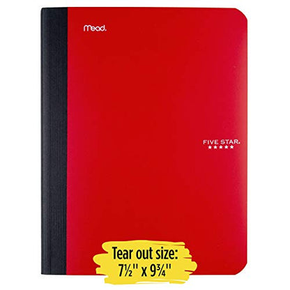 Five Star Composition Book, 100-Count, College Ruled, Red (72257) - color: Red