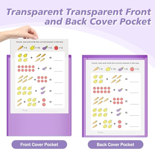 50 Pcs Parent Teacher Classroom Communication Folder with Clear Front Pockets, 2 Pockets Homework Folders Take Home Plastic Folders for Kid Student Home and Classroom (Red) - color: Red