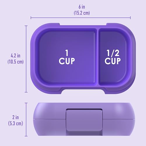 Bentgo Kids Snack Leak-Proof 2 Compartment Bento-Style Container | For Snacks & Small Meals, Easy-Open Latch, Dishwasher Safe, BPA-Free for School, Daycare, & Sports, Ages 3+ (Purple) - color: Purple