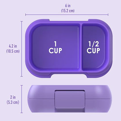 Bentgo Kids Snack Leak-Proof 2 Compartment Bento-Style Container | For Snacks & Small Meals, Easy-Open Latch, Dishwasher Safe, BPA-Free for School, Daycare, & Sports, Ages 3+ (Purple) - color: Purple