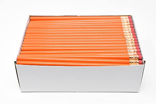Pencil Guy Blank Round Pencils, Orange, 144 to a box | Not Sharpened - color: Orange, size: 1 Count (Pack of 144), style: Not Sharpened