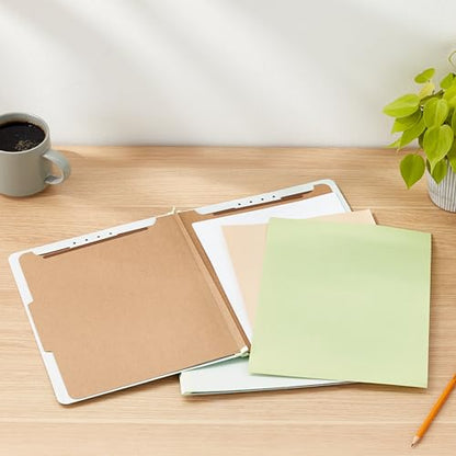 Amazon Basics Classification File Folders, 1 Divider, 2-Inch Embedded Fasteners, Letter Size for Documents, Light Green, 10-Pack - color: Light Green, size: 12.05 x 10.47 Inch (Letter), style: 1 Divider