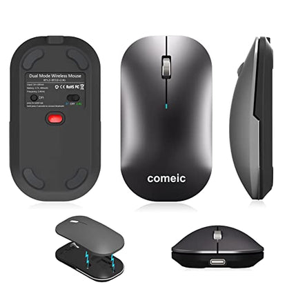 Bluetooth Wireless Mouse for MacBook/Windows/Android Tablet/iPad/Mac/Laptop/PC/Computer,Rechargeable Dual Mode(BT5.2 & 3.0 & 2.4G USB) Silent Mouse for Desktop/Notebook/Computer