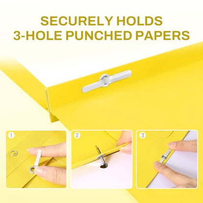 SUNEE 2 Pocket Folders with Prongs (25 Pack, Yellow), Paper Folders with 2 Pockets and 3 Prongs Fit Letter Size Paper, Folders with Prongs for School Office Home Business - color: Yellow