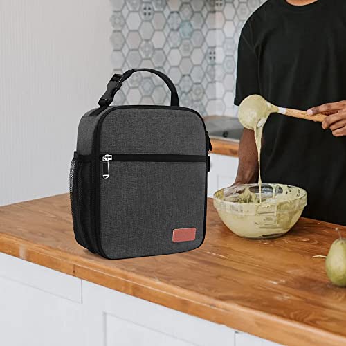 Lunch Box for Men & Women Durable Lunch Bag for Adults Reusable Small Lunchbox Dark Grey - color: Dark Gray