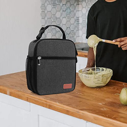 Lunch Box for Men & Women Durable Lunch Bag for Adults Reusable Small Lunchbox Dark Grey - color: Dark Gray