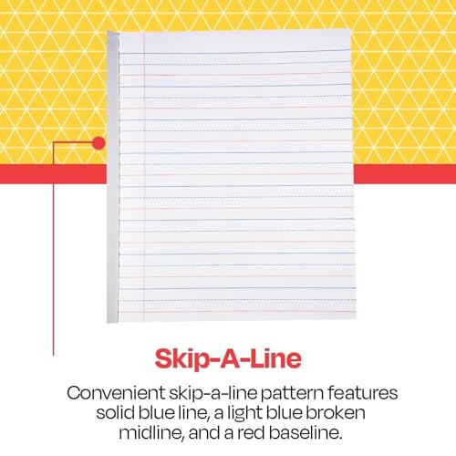 School Smart Skip-A-Line Ruled Composition Book, Grade 2, Blue, 100 Pages - 085301 - size: 50 Sheets/100 Pages - Grade 2