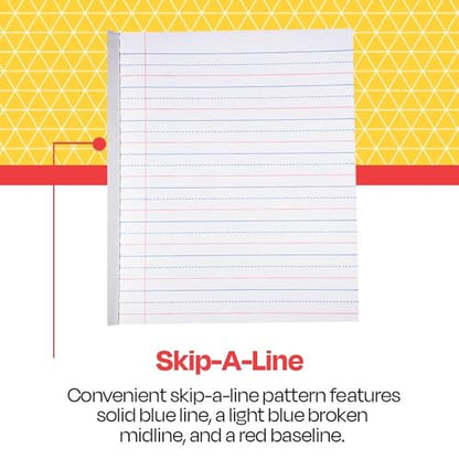 School Smart Skip-A-Line Ruled Composition Book, Grade 2, Blue, 100 Pages - 085301 - size: 50 Sheets/100 Pages - Grade 2