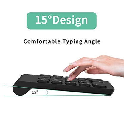 cimetech Wireless Number Pad, 2.4G Numeric Keypad Numpad with USB Receiver, 18 Keys Portable Mini Keyboard for Laptop Notebook, Desktop, Surface Pro, PC - Black - color: 2.4G-Black