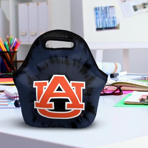 Campus Lab Auburn University Tie-Dye Soft Neoprene Lunch Bag, Lightweight - color: Auburn University Tigers