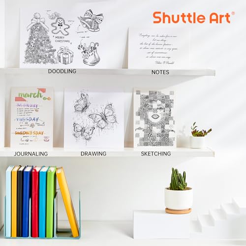 Shuttle Art Retractable Mild Gel Ink Pens - 22 Pack, Black Ink, Cute Fine Point Pens for Writing, Journaling & Notes - color: 22 Black Ink
