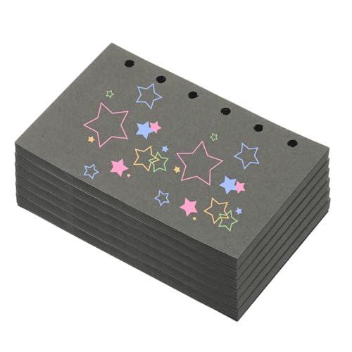 PATIKIL Colored Loose Leaf Paper, 5" x 3.2"(A7) 300 Sheets 6 Holes Punched 150GSM Blank Binder Refill Paper Supplies for Office Note Taking Teacher Planner Journal Notebook, Dark Gray - color: Dark Gray, size: 5" x 3.2"