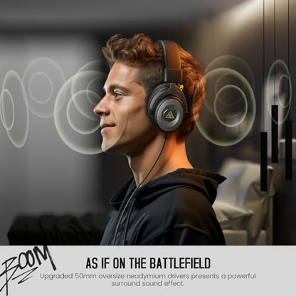 EKSA E900 Headset with Microphone for PC, PS4,PS5, Xbox - Detachable Noise Canceling Mic, 3D Surround Sound, Wired Headphone for Gaming, Computer, Laptop, 3.5MM Jack - color: Black-Sliver