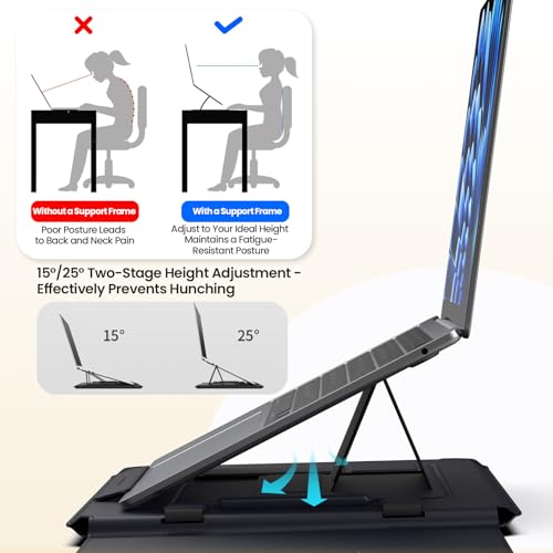 Nillkin Laptop Sleeve 14.2 inch, PU Leather Sleeve with Stand and Carry Go Handle for HP Dell ASUS MacBook 13,Tablet, e-Book Reader,Laptop 13-14 inch Bag Case (Black, 13.98 * 9.57 * 0.79 inch) - color: Black, size: 14.2 inch