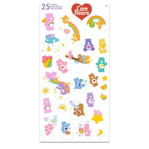Care Bears Reusable Water Bottle Set - Bundle Plastic 30oz Water Bottle with Spout for Home, School, Sports, Plus Sticker, More Container