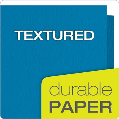 Oxford Twin-Pocket Folders, Textured Paper, Letter Size, Light Blue, Holds 100 Sheets, Box of 25 (57501EE) - color: Light Blue, size: 25 Count (Pack of 1)