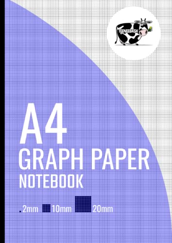 A4 Graph Paper: 100 Pages, 2mm Squares, Metric Quad Ruled Composition Notebook, Grid Paper