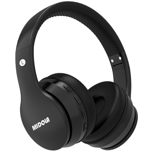 MIDOLA Kids Headphones Bluetooth 5.4 Wireless 68H Play Time Volume Limit 85/94dB Over-Ear Foldable Headset,Type-C Fast Charging,with Wired Aux Mic for Toddler Child Pad Tablet Black - color: Black