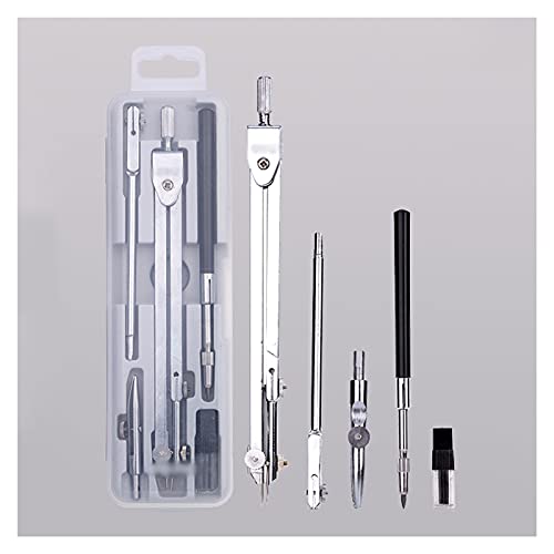 Compasses Math Geometry Kit Metal Compass with Wheel Geometry Precision Tool for Student Circle Drawing Tool with Storage Box Measuring Tools,6 (1) - size: 1