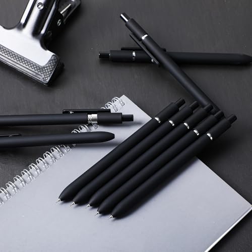 Epakh Gel Pens, 10 Pcs 0.5mm Quick Dry Black Ink Fine Point Smooth Writing Pens High End Series Retractable Aesthetic Ballpoint for Office School Supplies Women Men Gifts (Black,Classic) - color: Black, style: Classic