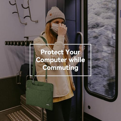 Voova Laptop Bag 15.6 Inch, Waterproof Computer Sleeve Carrying Case with Shoulder Straps & Handle Compatible with Macbook Air 15 M2/M3/M4, MacBook Pro 15/16, 15-16 Inch Hp Dell Lenovo, Army Green - color: Army Green, size: 14-15.6In & 2019 New Macbook Pr