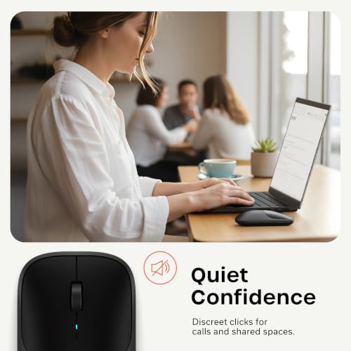 Satechi Slim EX Wireless Mouse, Multi-Device Bluetooth & 2.4GHz Connection for macOS, Windows, iPadOS, and Android, Quiet Clicks, Anodized Aluminum Shell, USB-C Rechargeable Battery, Space Black - color: Space Black