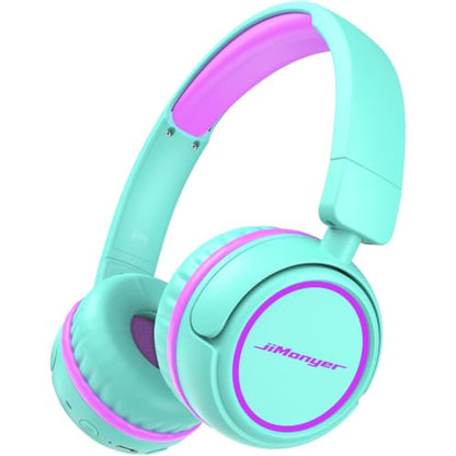 Kids Bluetooth Headphones, 80H Playtime Lightweight Wireless Headphones for Kids, 85/94dB Safe Volume Limit, Bluetooth 5.4, Built-in Mic kids headphones for School, Travel, iPad, Tablet（Green） - color: Greenpurple
