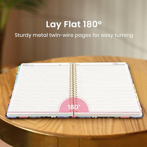 Large Spiral Lined Notebook for Work with Dividers & Tabs, 8.5"x11" Hardcover 5 Subject Notebook, College Ruled, 280 Pages, Berry Patch - color: T - Berry Patch