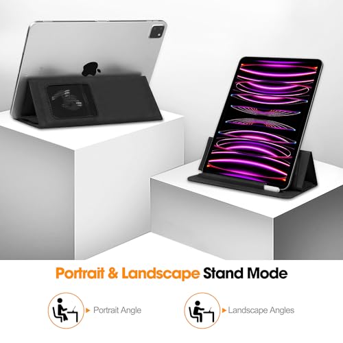 8-11 inch Tablet Sleeve Case with Pen Holder, Slim PU Lightweight Universal case with Foldable Stand for iPad 10th Generation 2022, iPad Pro 11, iPad mini6, Galaxy Tab S9/A9 Plus/A8 etc Black - color: Black