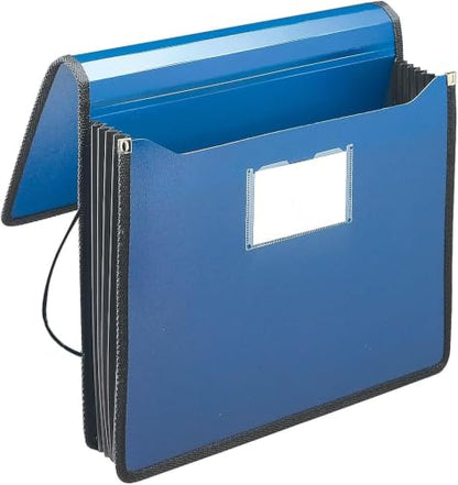 Smead Poly Wallet, Accordion File Organizer for File Folders, Letter Size, Blue, 5-1/4 inch Expansion, Office Supplies, Document Organizer (71503), Letter (Pack of 12) - size: Letter (Pack of 12), style: Blue