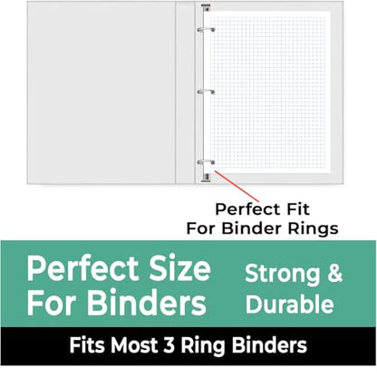 Rosmonde 6 Pack Graph Paper, 900 Sheets, 4x4 Loose Leaf Paper, 8" x 10.5", 3 Hole Punched for Binders, Grid Paper, 54 GSM Thick Graphing Paper, Quad Ruled, Notebook Paper for School & College - size: 6 Pack (900 Sheets)
