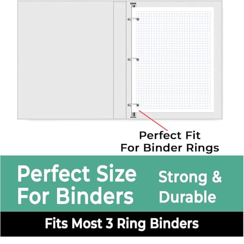 Rosmonde 24 Pack Graph Paper Bulk, 3600 Sheets, Bulk Loose Leaf Paper, 4x4 Grid Ruled, 8" x 10.5", Quad Ruled Bulk Filler Sheets, 54 GSM, 3 Hole Punched for Binders, Bulk Graphing Sheet, Bulk Supplies - size: 24 Pack (3600 Sheets)