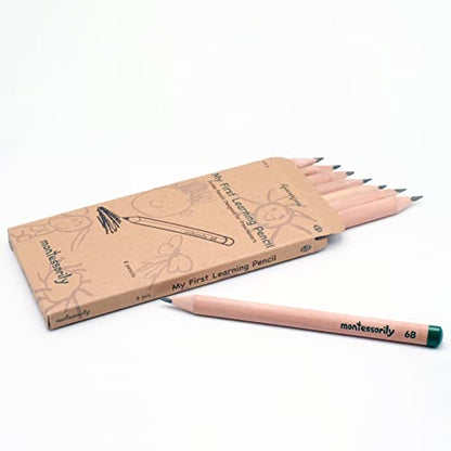 Jumbo Thick Triangular Pencils for Preschooler, Kids, 3-6 yr old - My First Learning Pencil 6B